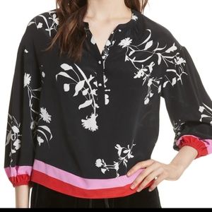 Joie Silk Blouse Feminine Flowy Peasant Style